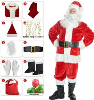 Costume de Père Noel Cosplay Santa Claus Homme 8