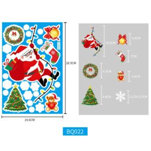 Décoration de Fenetre de Noel Sticker Père Noel sur Guirlande de Noel 1