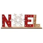 Décoration de Noel en Bois "Noel" avec Flocon 23x3x7cm 1
