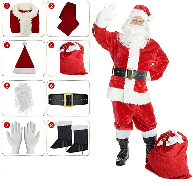 Costume de Père Noel Cosplay Santa Claus Homme 1