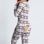 Pyjama de Noel pour Femme Sexy Motif Classique Gris 1