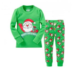 Pyjama de Noel Bébé Vert Joyeux Noel Santa 1