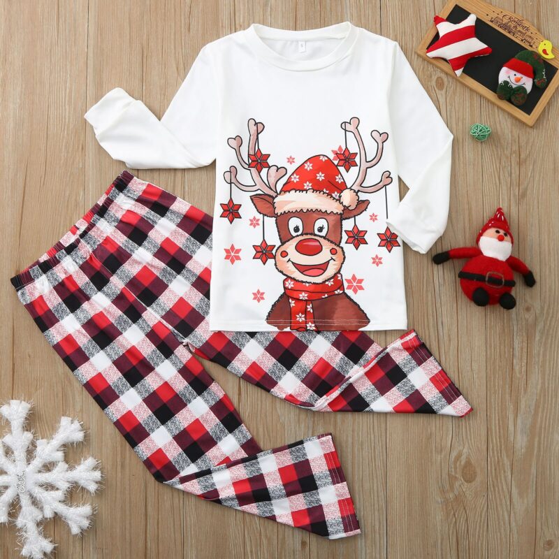 Pyjama de Noel Famille Assortie Retro Rudolphe Renne de Noel 3