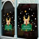 Décoration de Fenetre de Noel Sticker "Merry Christmas" Rudolphe Renne PVC 1