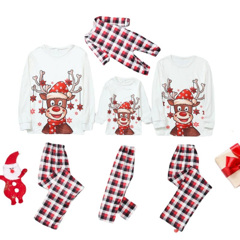 Pyjama de Noel Famille Assortie Retro Rudolphe Renne de Noel 5