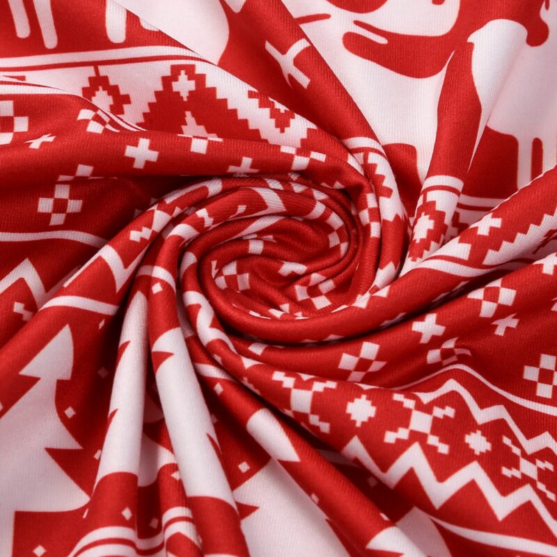 Pyjama de Noel Assorti à Toute la Famille Rouge Classique 6