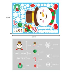 Décoration de Fenetre de Noel Sticker Bonhomme de Neige Noel 1