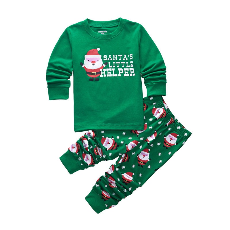 Pyjama de Noel Bébé "Santa's Little Helper" Vert 1