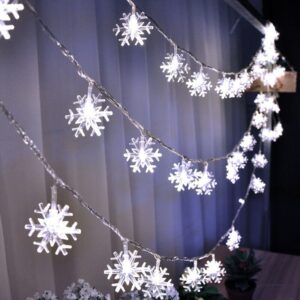 Guirlande Décorative de Noel en Forme de Flocon LED Blanche 1