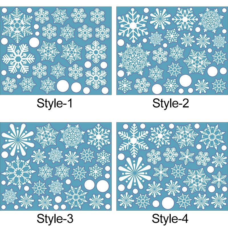 Lot de 36 Stickers Flocons de Neige pour Décoration de Fenetre Noel 4