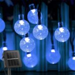 Ampoules de Noel Guirlande Décorative LED Bleu à Panneau Solaire 1