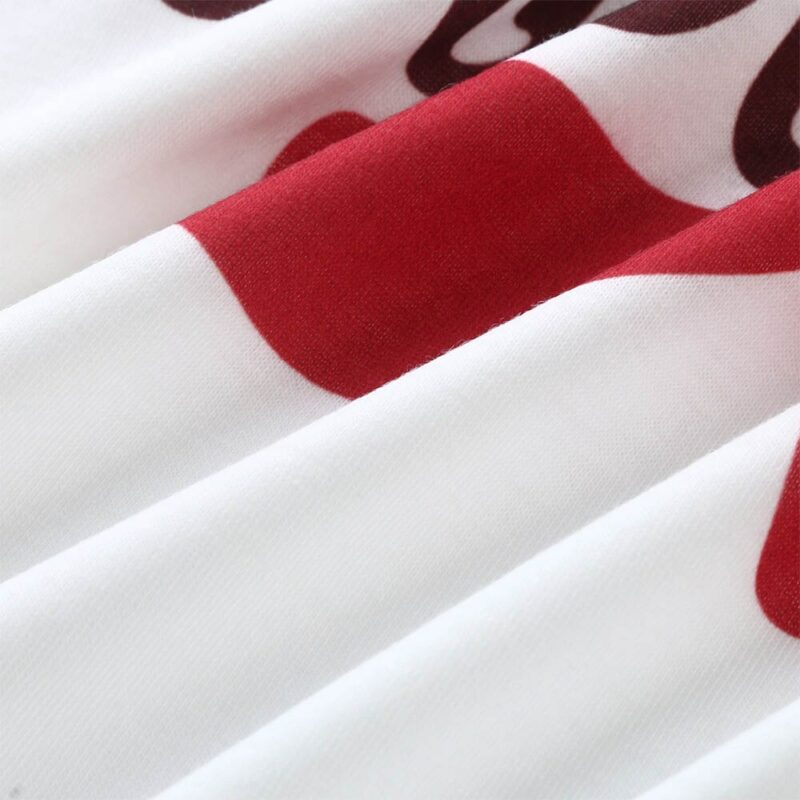 Pyjama de Noel Famille Rayure Rouges et Blanches en Cotton Doux 5